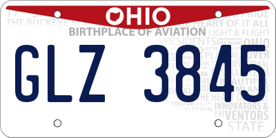 OH license plate GLZ3845
