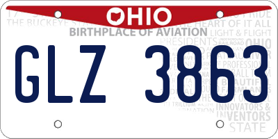 OH license plate GLZ3863
