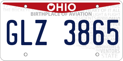 OH license plate GLZ3865