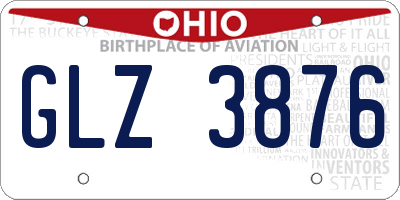 OH license plate GLZ3876