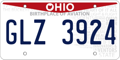 OH license plate GLZ3924