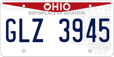 OH license plate GLZ3945