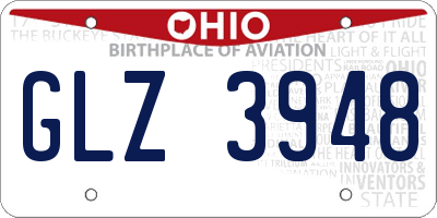 OH license plate GLZ3948