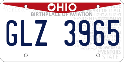 OH license plate GLZ3965