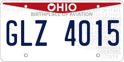 OH license plate GLZ4015