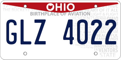 OH license plate GLZ4022