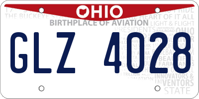 OH license plate GLZ4028