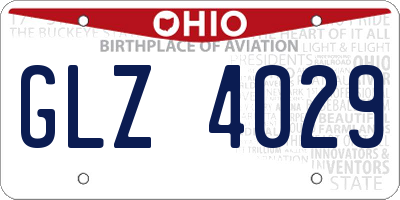 OH license plate GLZ4029