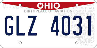 OH license plate GLZ4031