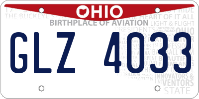 OH license plate GLZ4033