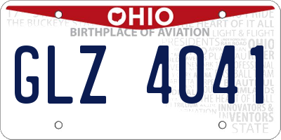 OH license plate GLZ4041