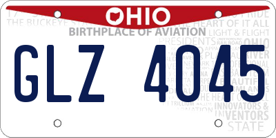 OH license plate GLZ4045