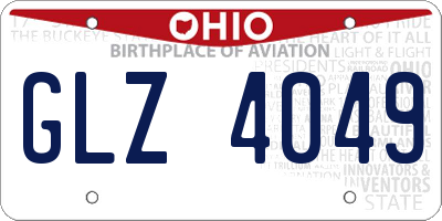 OH license plate GLZ4049