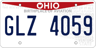 OH license plate GLZ4059