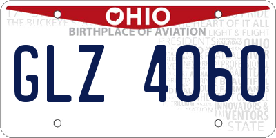 OH license plate GLZ4060