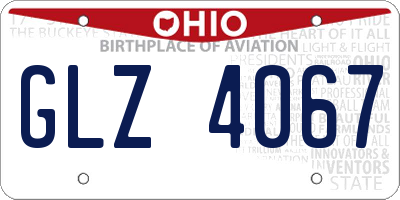 OH license plate GLZ4067