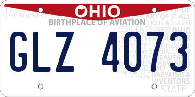 OH license plate GLZ4073