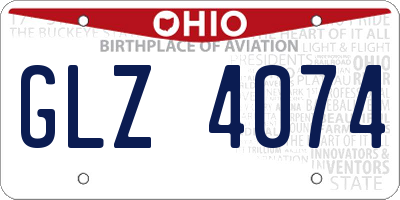 OH license plate GLZ4074