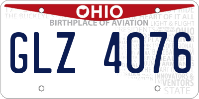 OH license plate GLZ4076