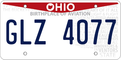 OH license plate GLZ4077