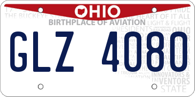 OH license plate GLZ4080