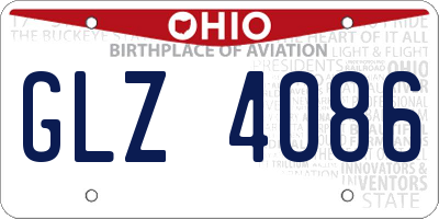 OH license plate GLZ4086