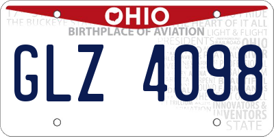 OH license plate GLZ4098
