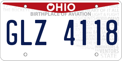 OH license plate GLZ4118