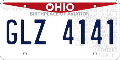 OH license plate GLZ4141