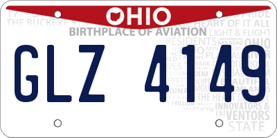 OH license plate GLZ4149
