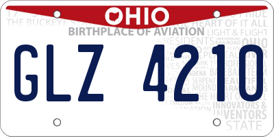 OH license plate GLZ4210