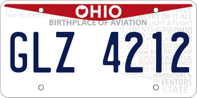OH license plate GLZ4212