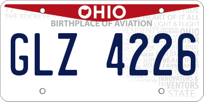OH license plate GLZ4226