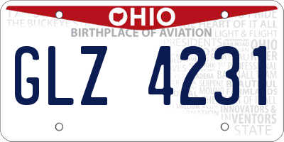 OH license plate GLZ4231