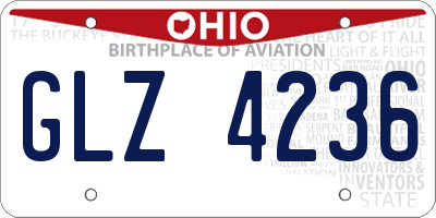 OH license plate GLZ4236