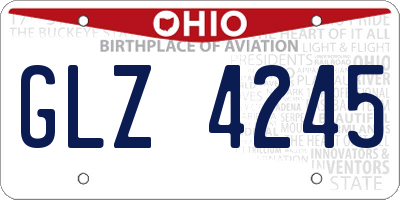 OH license plate GLZ4245
