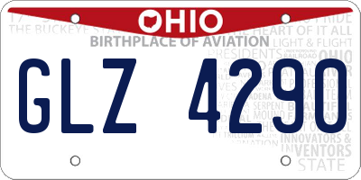 OH license plate GLZ4290