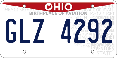 OH license plate GLZ4292