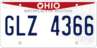 OH license plate GLZ4366