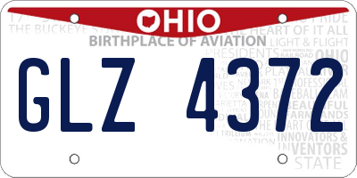 OH license plate GLZ4372
