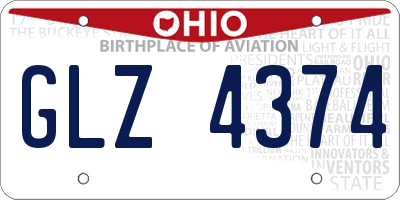 OH license plate GLZ4374