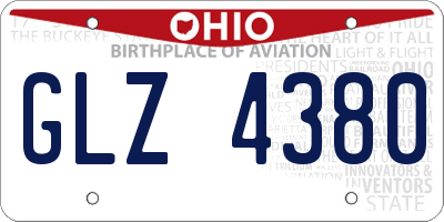 OH license plate GLZ4380