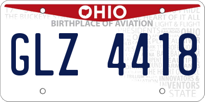 OH license plate GLZ4418