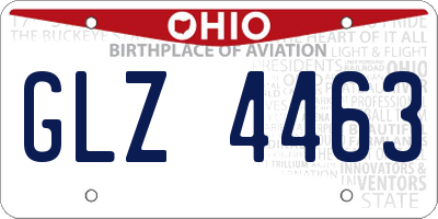OH license plate GLZ4463