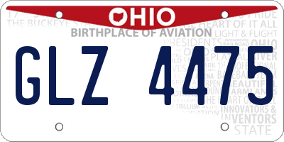 OH license plate GLZ4475