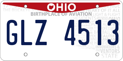 OH license plate GLZ4513