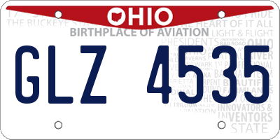 OH license plate GLZ4535