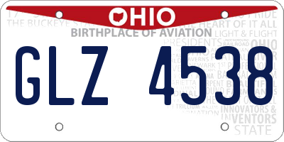 OH license plate GLZ4538