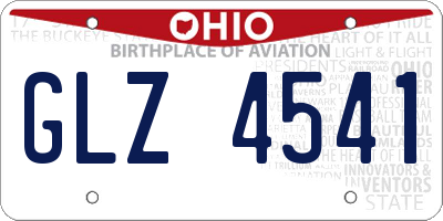 OH license plate GLZ4541