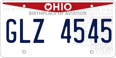 OH license plate GLZ4545